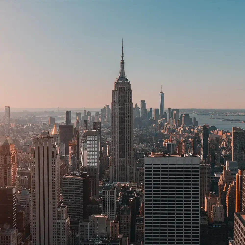 General view of the city of New York. skyline