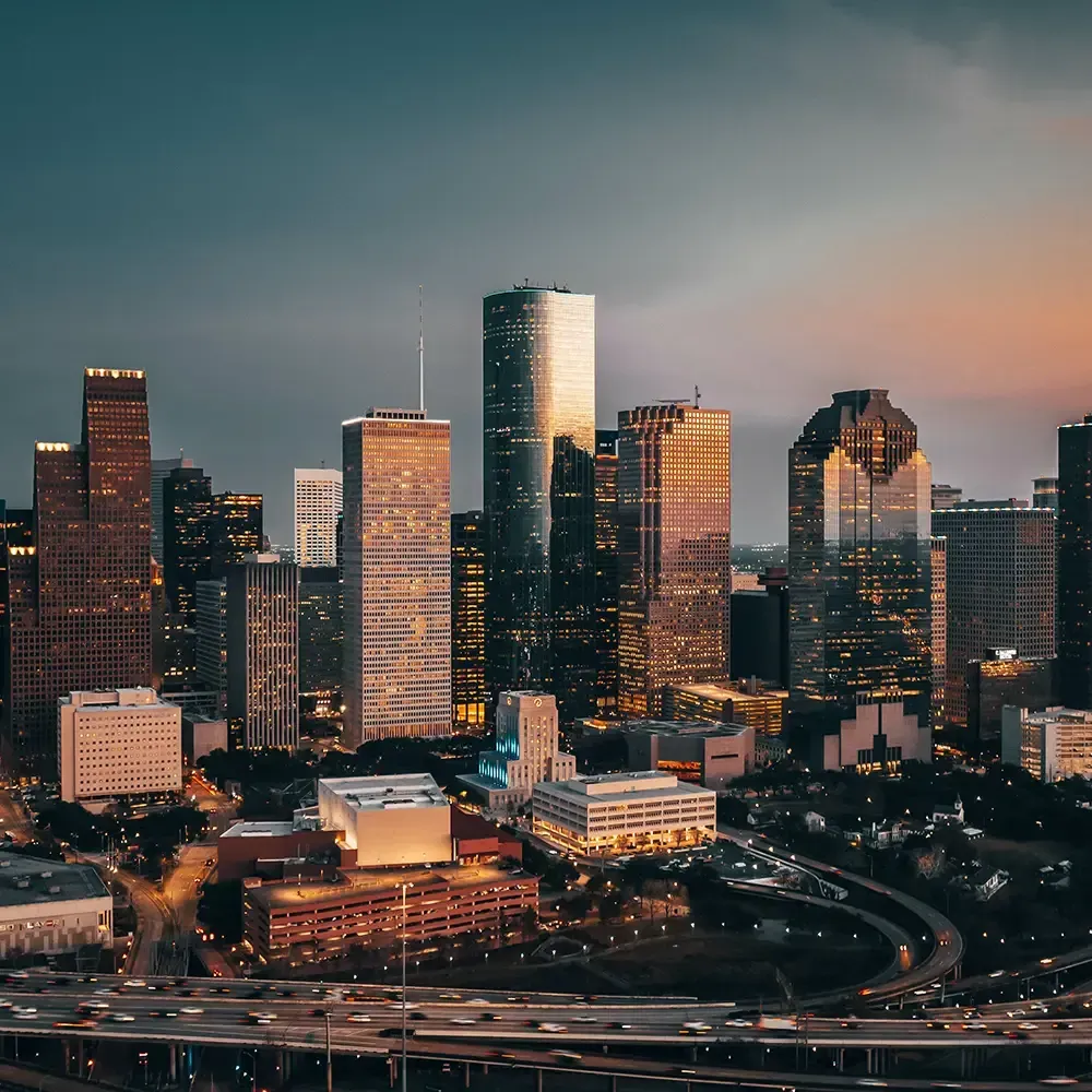 Downtown Houston Skyline at Sunset