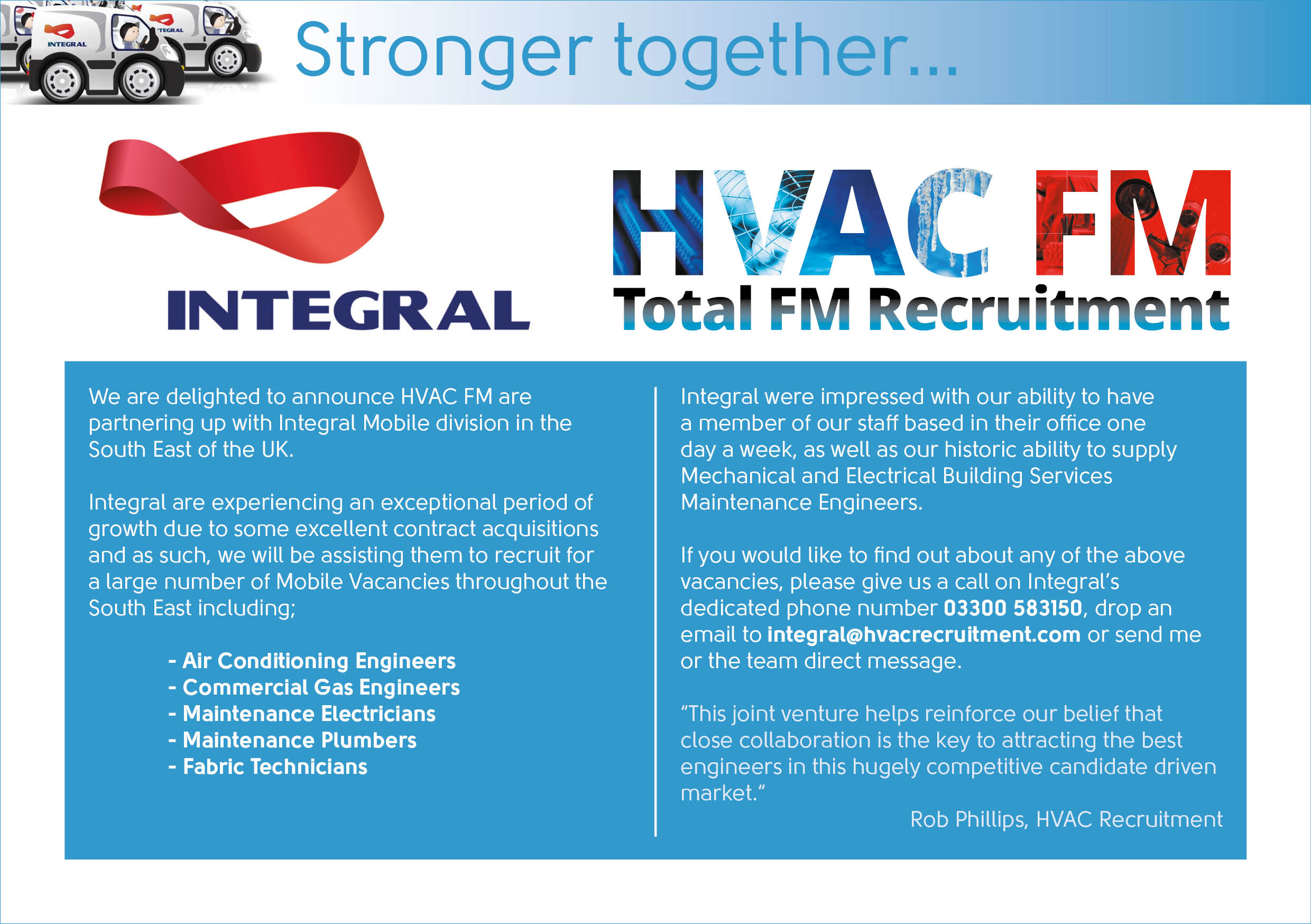 HVAC join forces with Integral