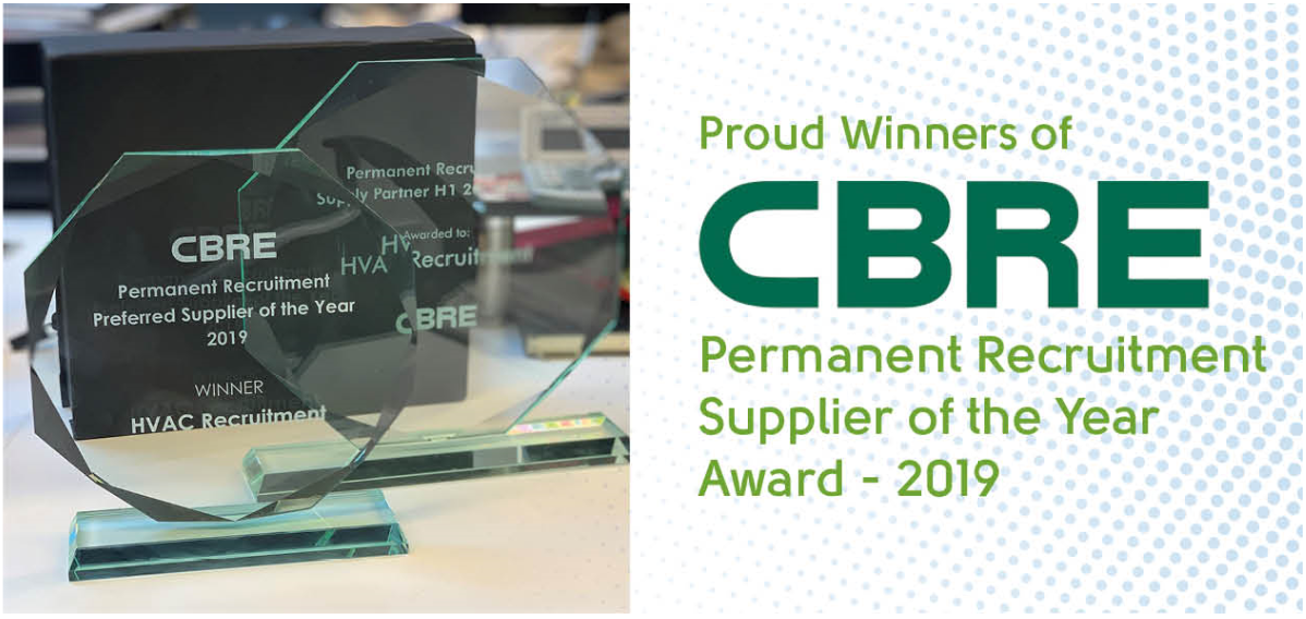 HVAC Awarded the CBRE Permanent Supplier Award