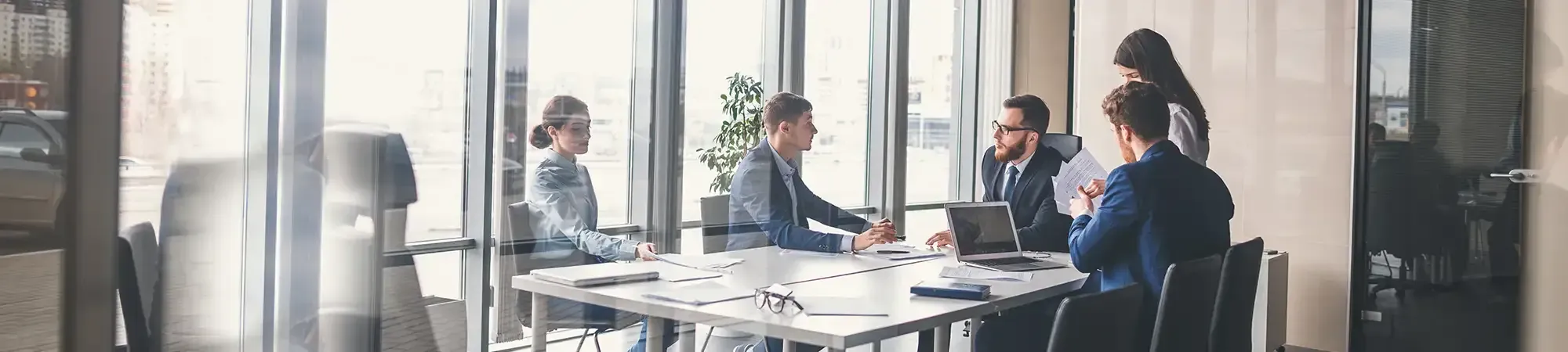 Executive board in meeting room