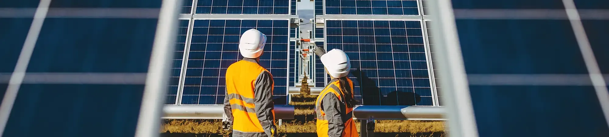 Renewable Energy Engineers working on Solar Array